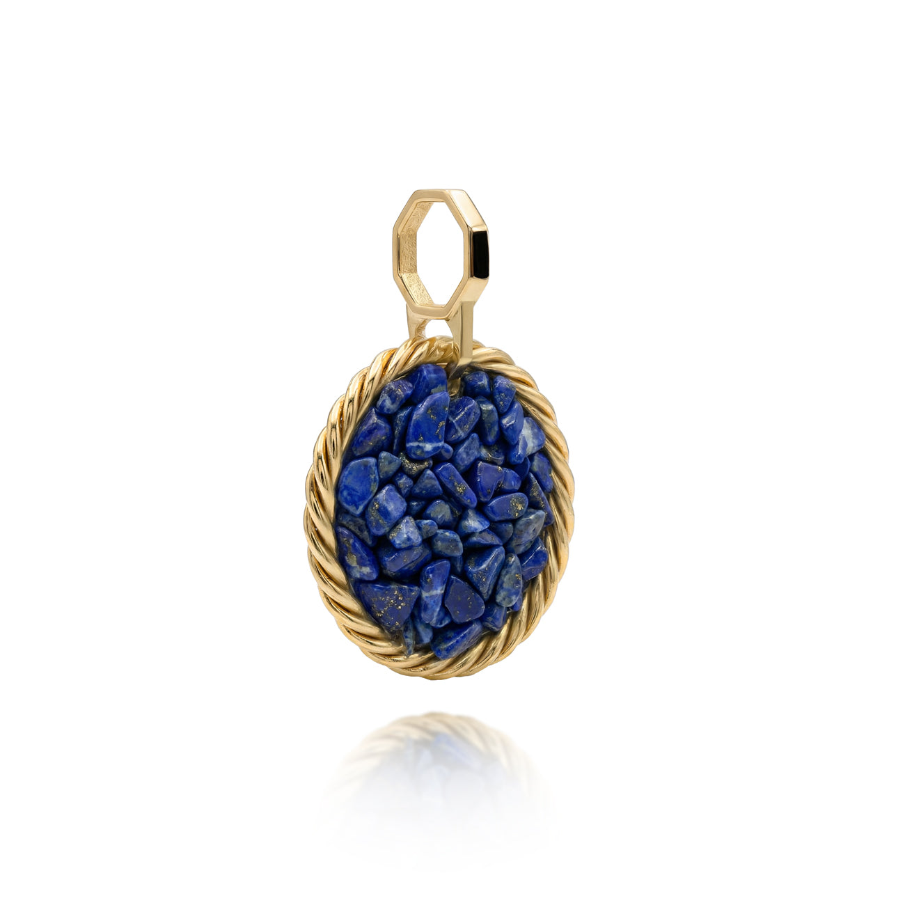Amulette Tenseur en Cuivre avec Lapis Lazuli – Plaqué Or