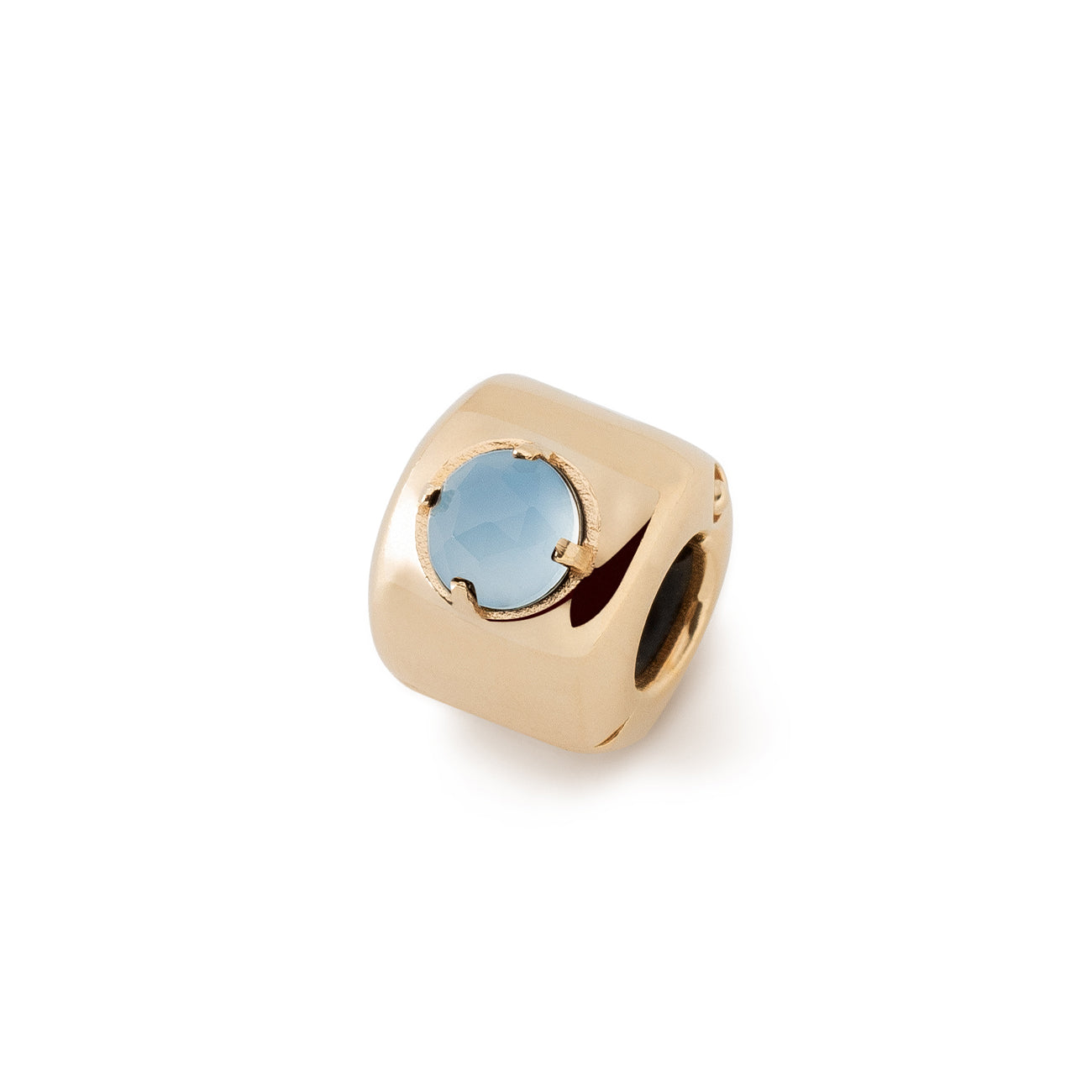 Breloques - Agate bleue plaquée or - Apporte paix, protection et apaisement - Argent sterling 925