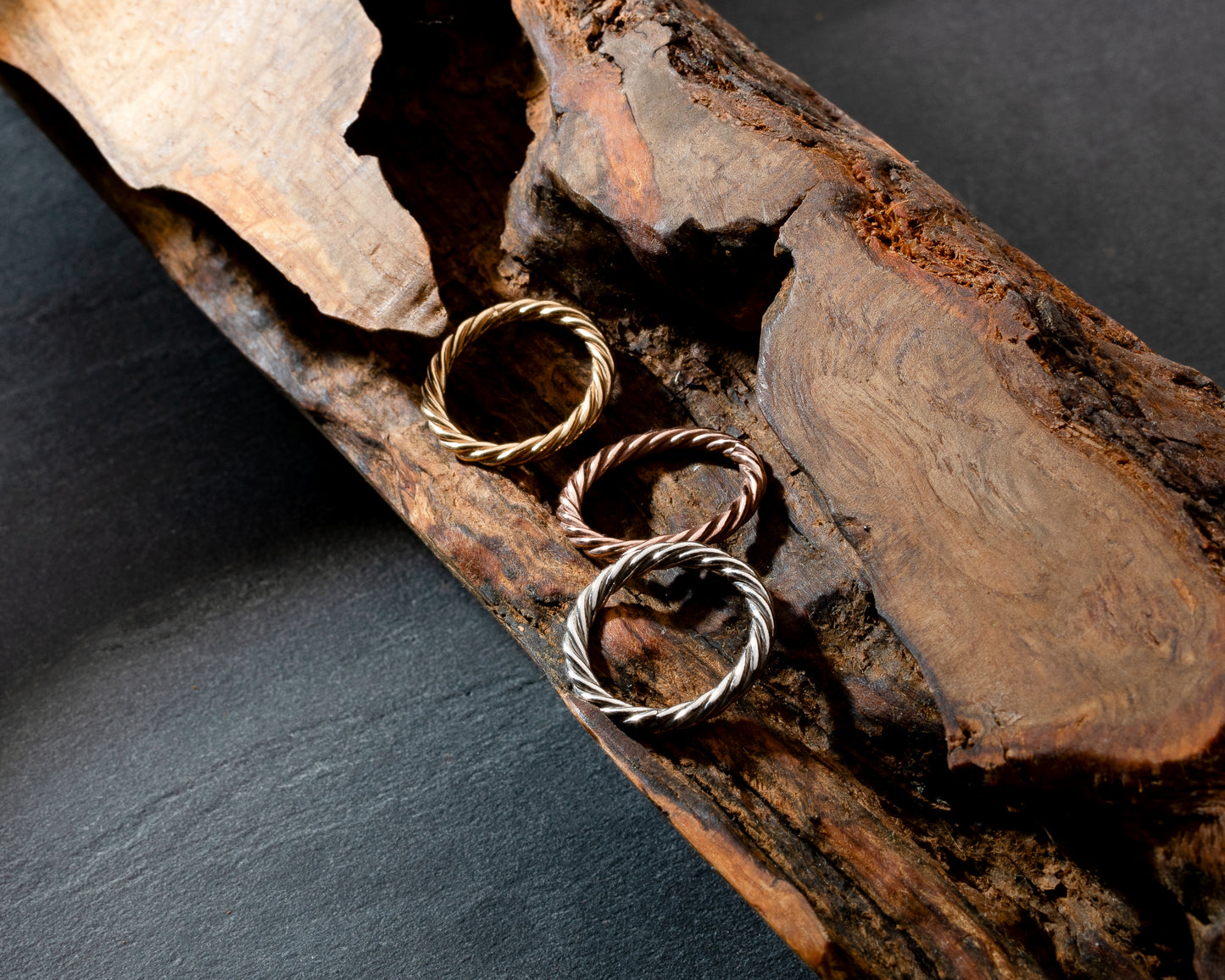 Bague tenseur en argent plaqué or - Amulette protectrice