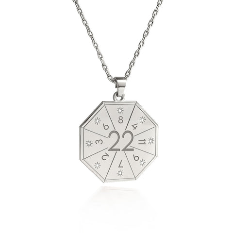 Collier avec pendentif Architecte de l'Esprit (22) en argenté – Sceau de la Grande Œuvre