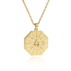 Collier avec pendentif de Constructeur (4) en doré – Sceau de la Fondation