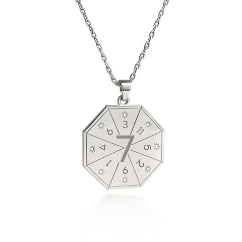 Collier avec pendentif du Sage (7) en argent – Sceau de la Vérité