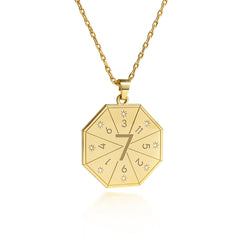 Collier avec pendentif du Sage (7) en doré – Sceau de la Vérité