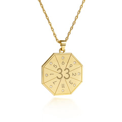 Collier avec pendentif Maître de l'Amour (33) en doré – Sceau du Service du Cœur