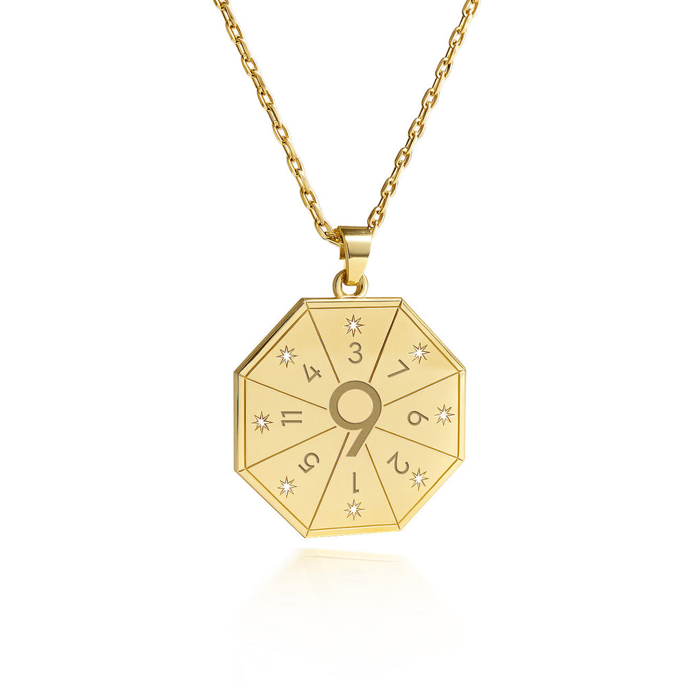Collier avec pendentif Maître de Lumière (9) en doré – Sceau de Mission