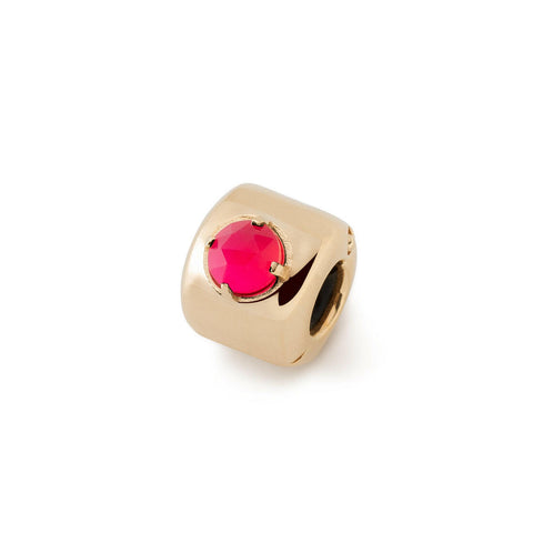 Charms avec agate fuchsia clair Plaqué or – Apporte énergie, courage et passion - argent 925