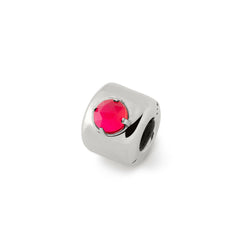Charms avec agate fuchsia clair Argenté – Apporte énergie, courage et passion - argent 925