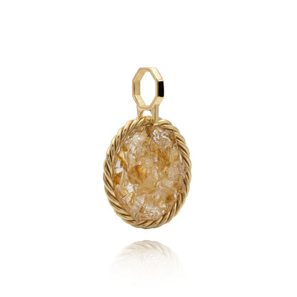 Miedziany Amulet Tensorowy z Cytrynem – Pozłacany