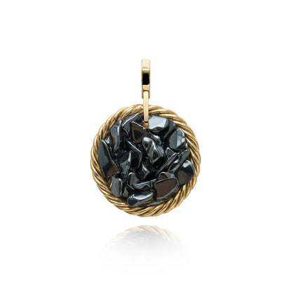 Amulet tensorowy z Hematytem – Mosiądz pozłacany