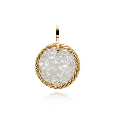 Amulette Tenseur en Cuivre avec Cristal de Roche – Plaqué Or