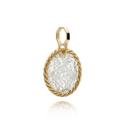 Amulette Tenseur en Cuivre avec Cristal de Roche – Plaqué Or