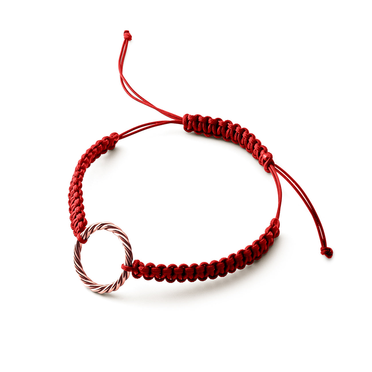 Bracelet tressé à la main rouge – <tc>coudée</tc> Royal en or rose