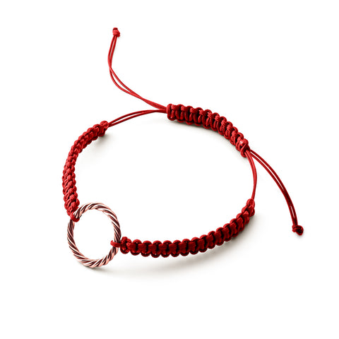 Bracelet tressé à la main rouge – <tc>coudée</tc> Royal en or rose