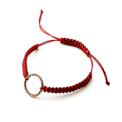 Bracelet tressé à la main rouge – <tc>coudée</tc> Royal en or jaune