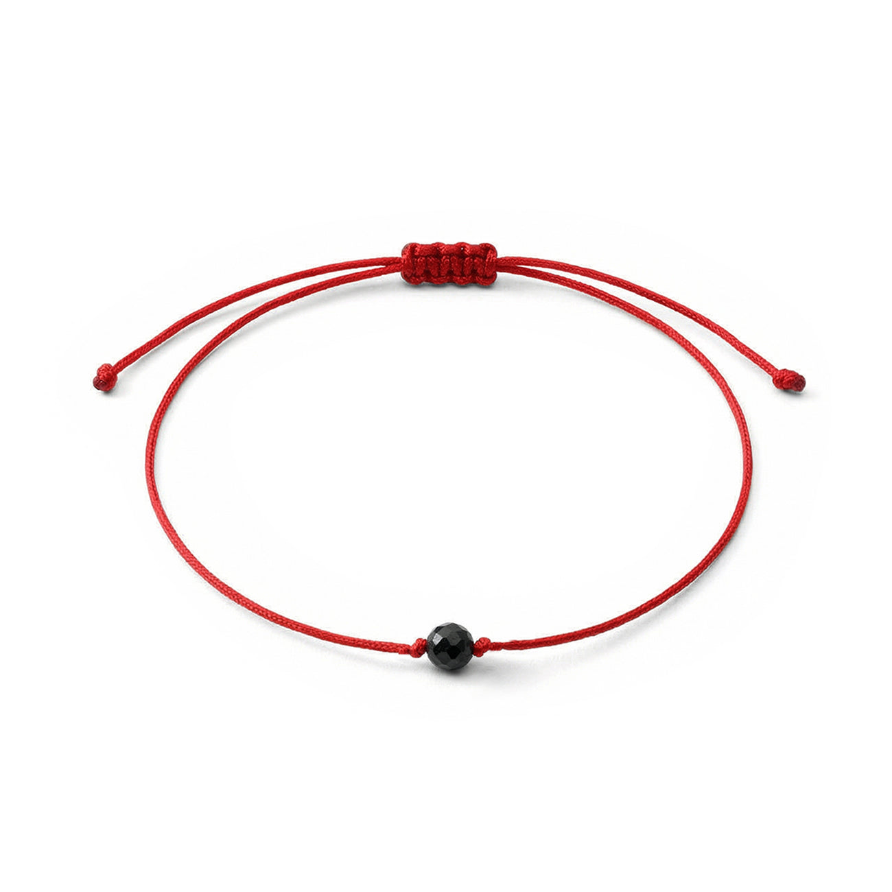 Bransoletka sznurkowa Ochrony i Mocy - Czarny  Turmalin - Czerwona