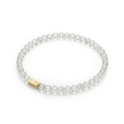 Bracelet avec Cristal de Roche et espace pour un charm – Argent 925