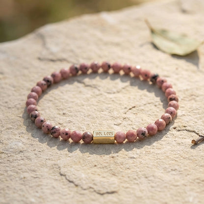 Bransoletka z Rodonitem i miejscem na charms – Srebro 925