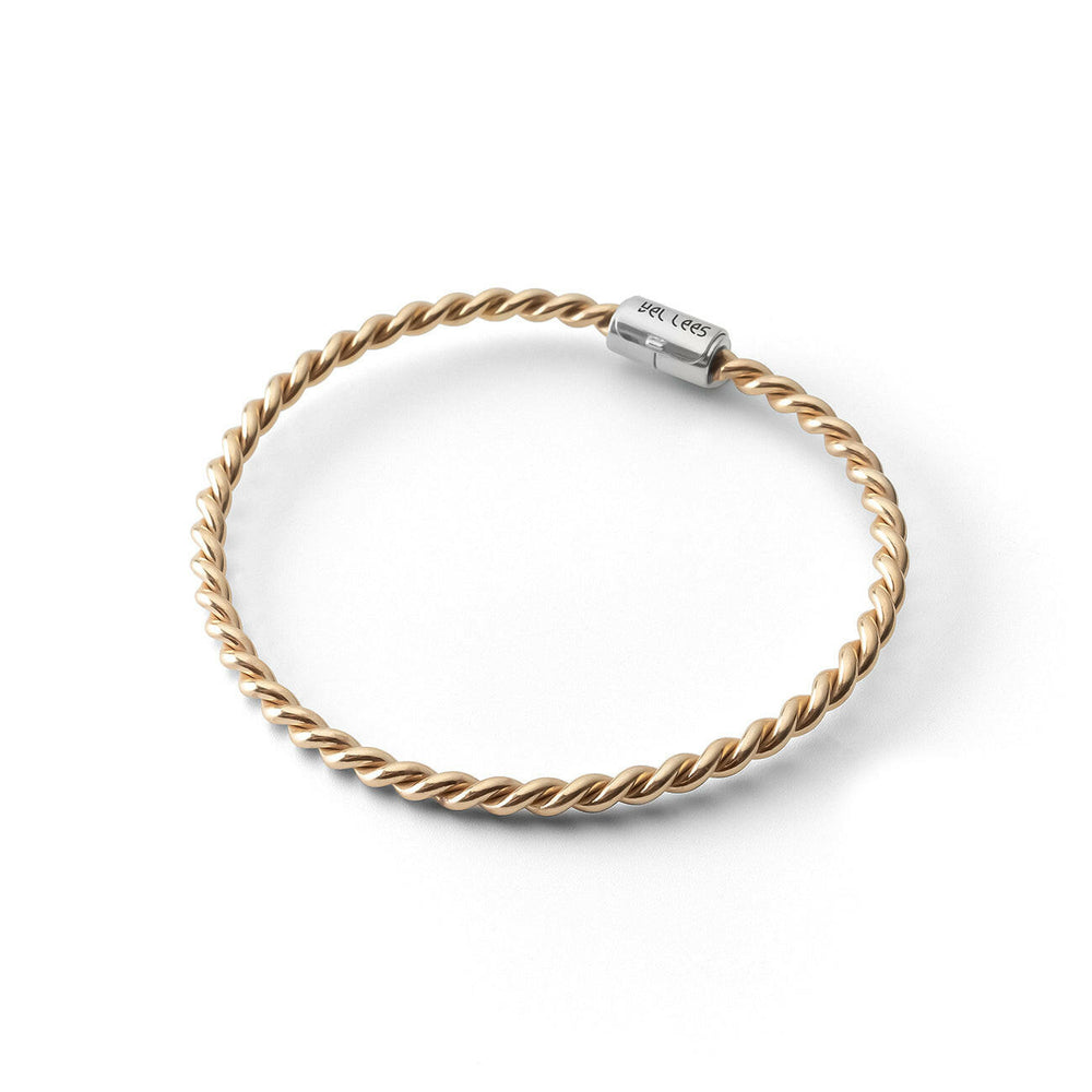 Bracelet tensoriel en cuivre doré avec fermoir argenté - <tc>coudée</tc> Perdu (177 MHz)