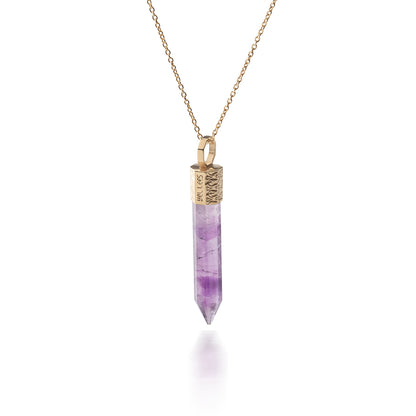 Naszyjnik 44 cm z Ametystem – Srebro 925 pozłacane