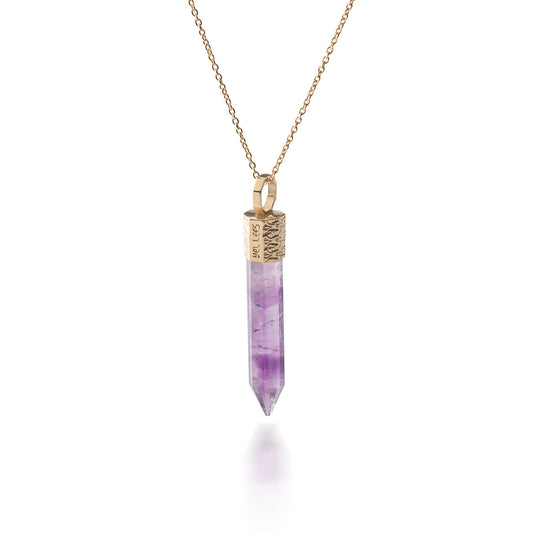 Naszyjnik 44 cm z Ametystem – Srebro 925 pozłacane