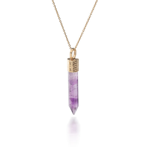 Naszyjnik 44 cm z Ametystem – Srebro 925 pozłacane