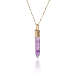Naszyjnik z Ametystem – Srebro 925 pozłacane