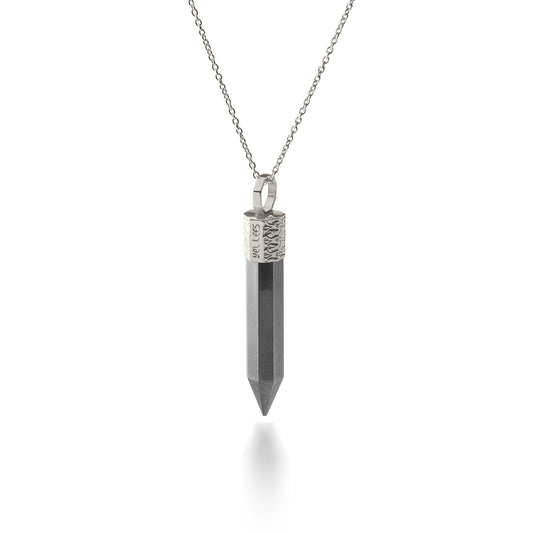 Naszyjnik 44 cm z Czarnym Turmalinem – Srebro 925 pokryte platyną