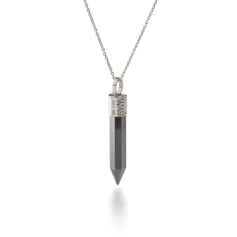 Naszyjnik z Czarnym Turmalinem – Srebro 925 pokryte platyną