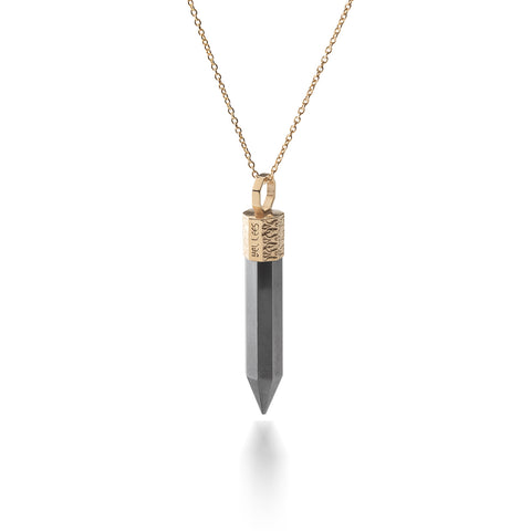 Naszyjnik z Czarnym Turmalinem – Srebro 925 pozłacane