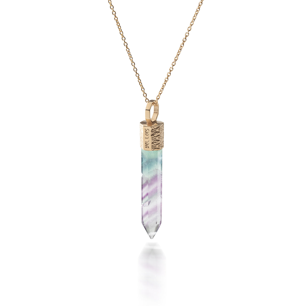 Naszyjnik 44 cm z Fluorytem – Srebro 925 pozłacane