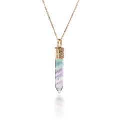 Naszyjnik z Fluorytem – Srebro 925 pozłacane