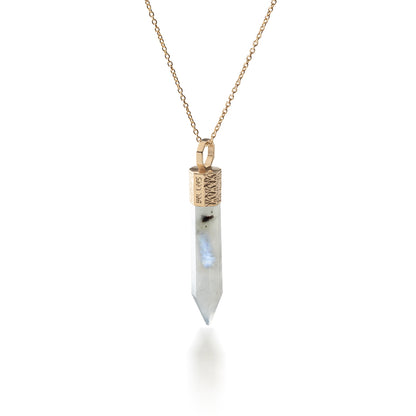 Collier avec Pierre de Lune – Argent 925 plaqué or