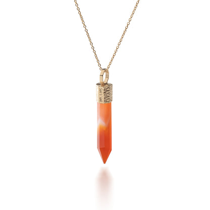 Naszyjnik 44 cm z Karneolem – Srebro 925 pozłacane