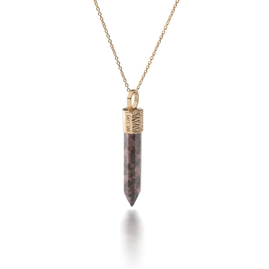 Naszyjnik 44 cm z Rodonitem – Srebro 925 pozłacane