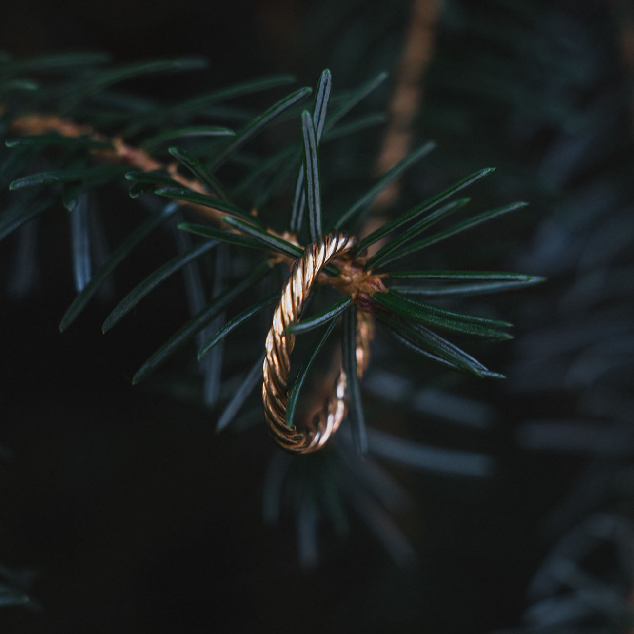 Bague tensorielle en cuivre couleur or - Amulette de protection
