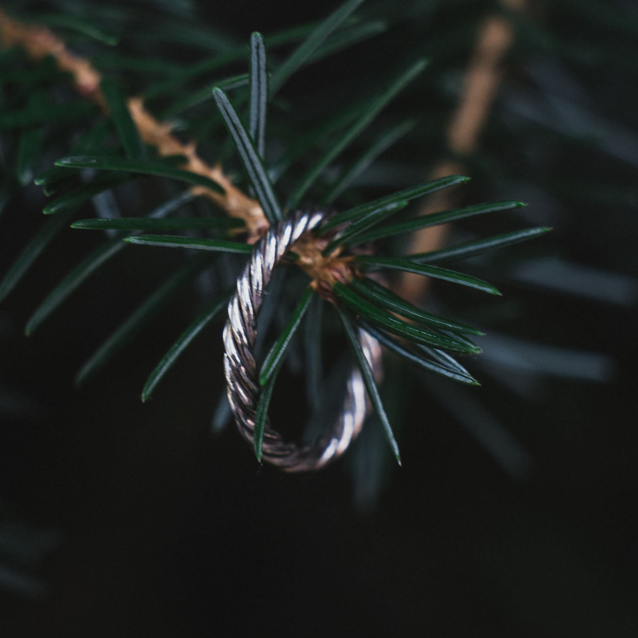 Bague tensorielle en cuivre couleur argent - Amulette de protection