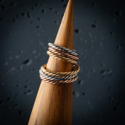 Bague tenseur en argent plaqué or - Amulette protectrice