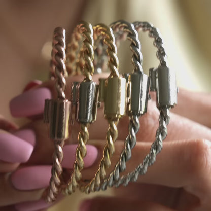 Bracelet tensoriel en cuivre couleur or - <tc>coudée</tc> Perdu (177 MHz)