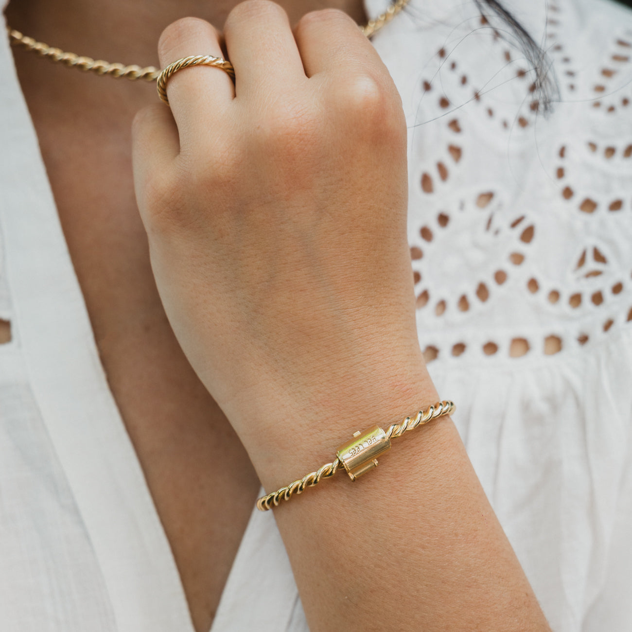 Bracelet tensoriel en cuivre couleur or - <tc>coudée</tc> Royal (144 MHz)