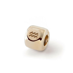 Charms avec signe du zodiaque Verseau (♒︎) Doré - argent 925