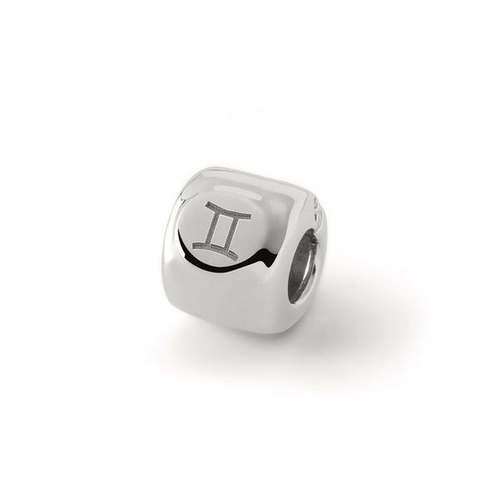 Charms ze znakiem zodiaku Bliźnięta (♊︎) Srebrny - Mosiądz